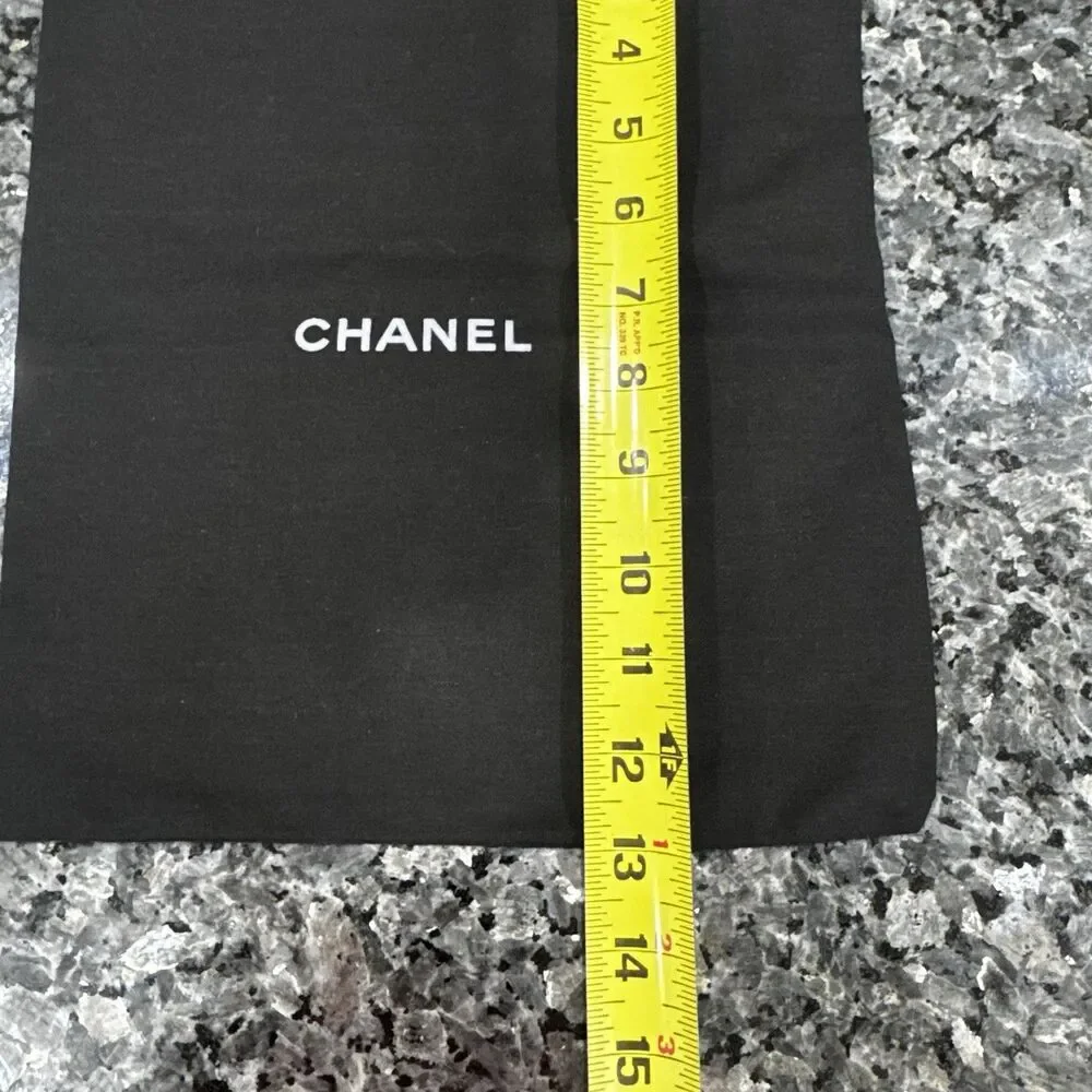 Chanel Authentic Black Dust Bag White Logo 13” x 10”